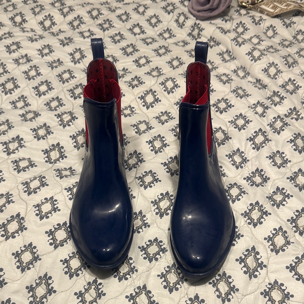 Lauren by Ralph Lauren Navy and Red Winter Rain Boots